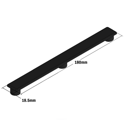 60-110-1 MODULAR SOLUTIONS POLYAMIDE PART END CAP 180MM X 18.5MM BLACK